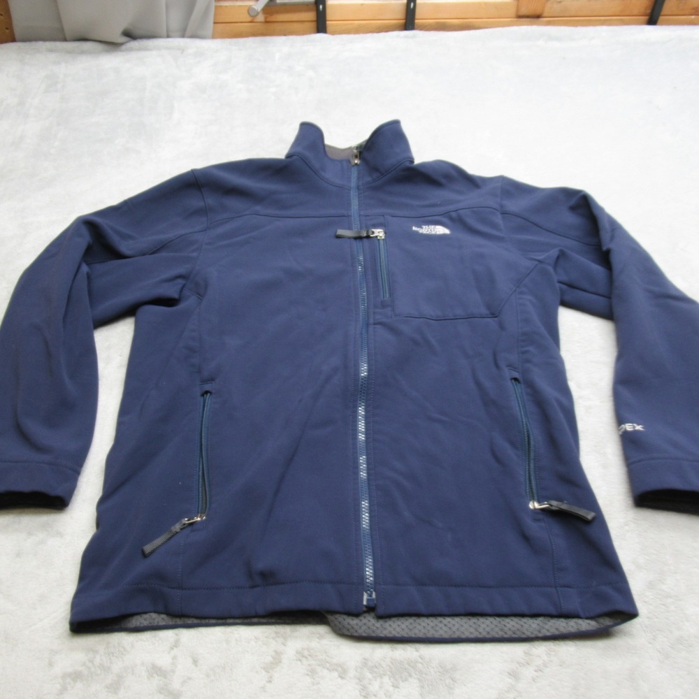 The North Face Jacket Boys XL Blue Soft Shell‎ Pockets Full Zip Water Resistant